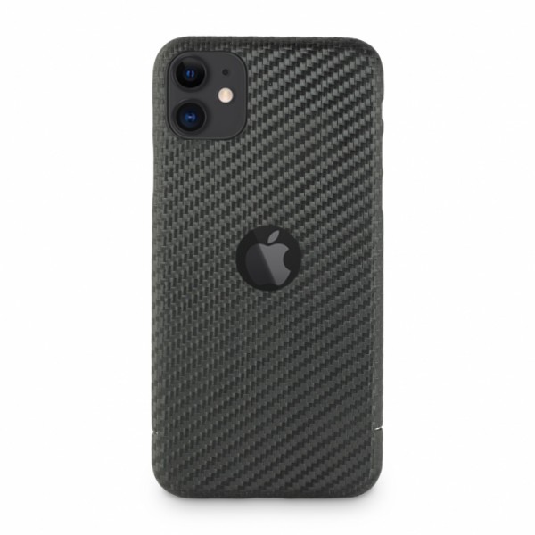 Carbon Cover iPhone 11 con Logo Window