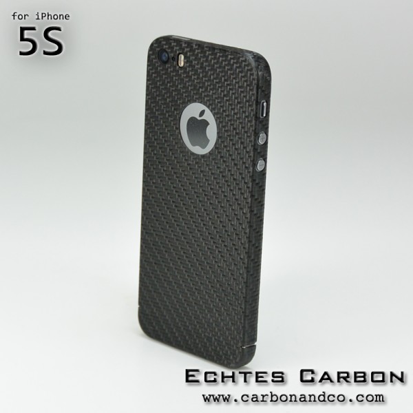 Carbon Cover iPhone 5s con Logo Window